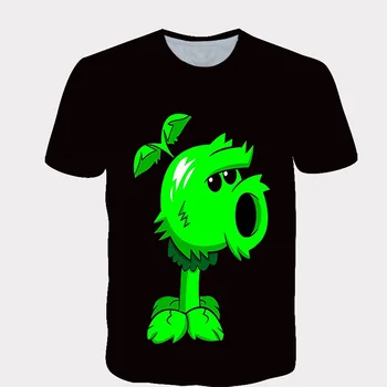 

Boys And Girls Summer Shirts Plants Vs. Zombies Cartoon Kids T Shirt Round Neck Shirt Printed Baby T Shirt Casual White T Shirt