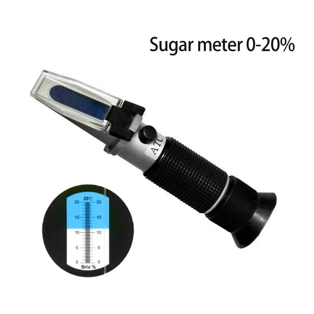 

0-20% Handheld Honey Fruit Sugar Solution Brix Refractometer Juice Sweetness Saccharimeter Concentration Meters