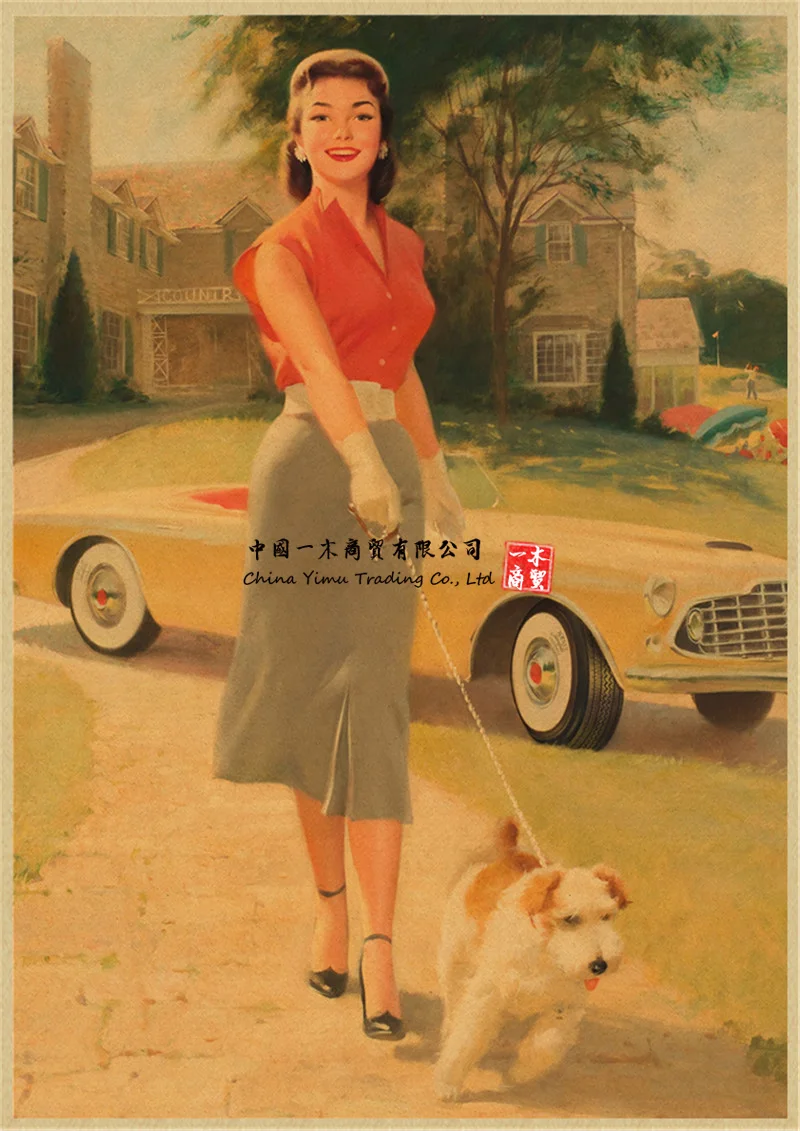 

Temperament women Decal Oil painting sticker Suitable for Laptop Buch Gitarre Motorrad Helm Werkzeugkasten stickers
