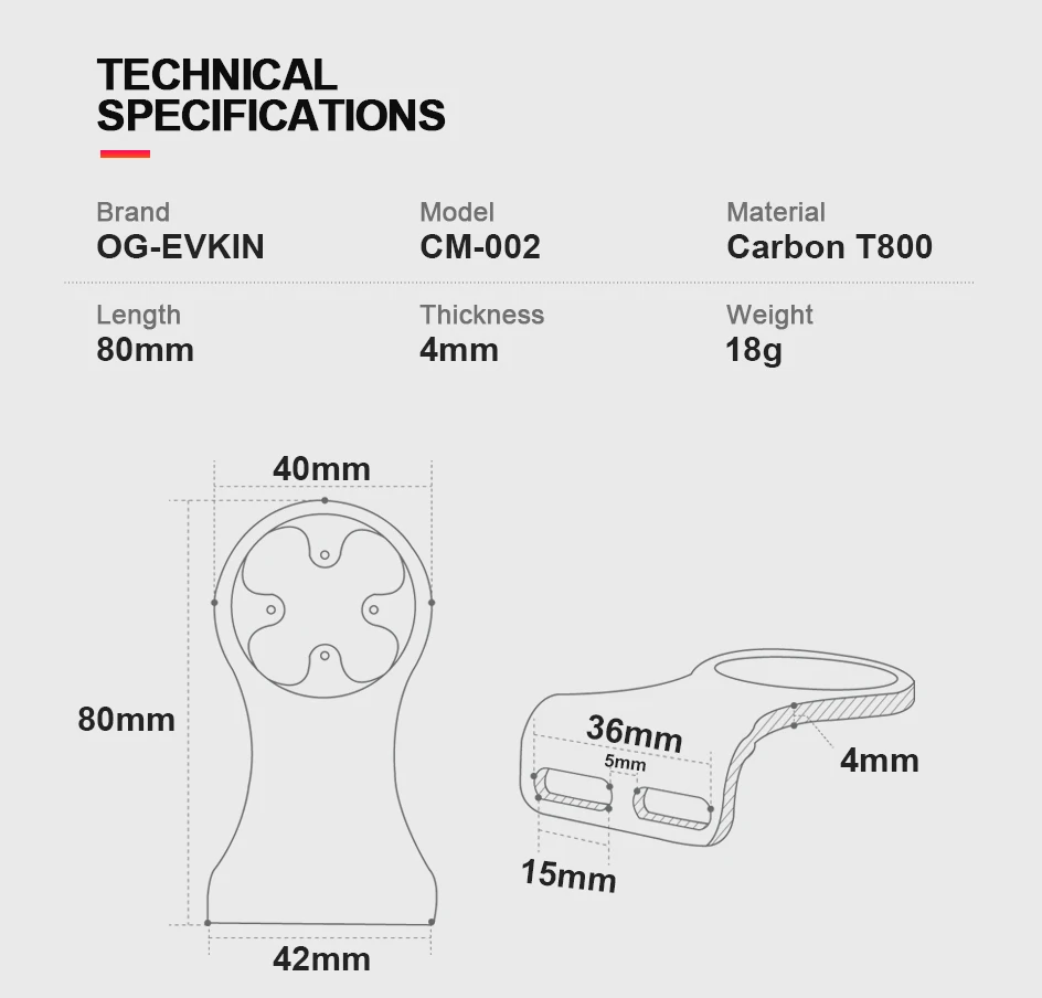 OG-EVKIN, CM-02, велосипедный вынос, карбоновый компьютерный держатель, Настольная стойка для gps/велокомпьютера/камеры/светильник, Аксессуары для велосипеда