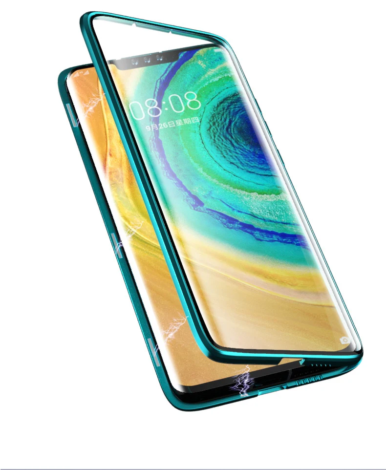 360 полный защитный Магнитный чехол для huawei mate 30 Pro ударопрочный чехол металлический бампер передний+ задний стеклянный чехол для huawei mate 30