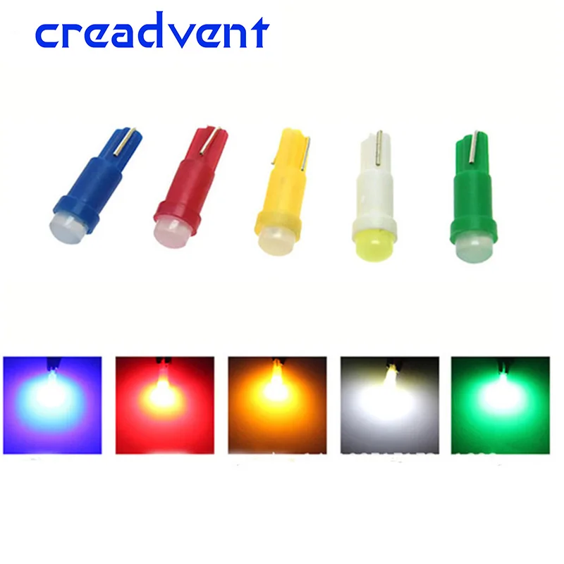 10pcs White T5 Transparent Glass Bulb 12V 2W Indicator Light Instrument Light