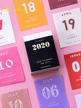 

ROWBOE cute stationery 2020 mini calendar can tear the hand account daily payment retro ins creative material kawaii supplies