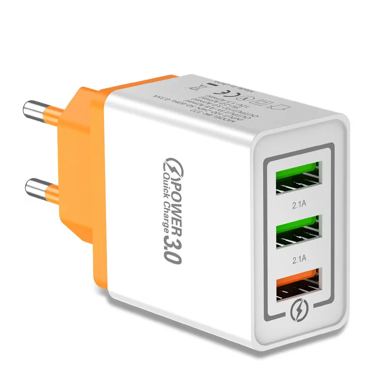 Orange USLION 18 Вт Быстрая зарядка 3,0 USB быстрая зарядка настенное зарядное устройство для iPhone 7 X samsung huawei EU US Plug зарядное устройство для мобильного телефона адаптер - Тип штекера: Orange