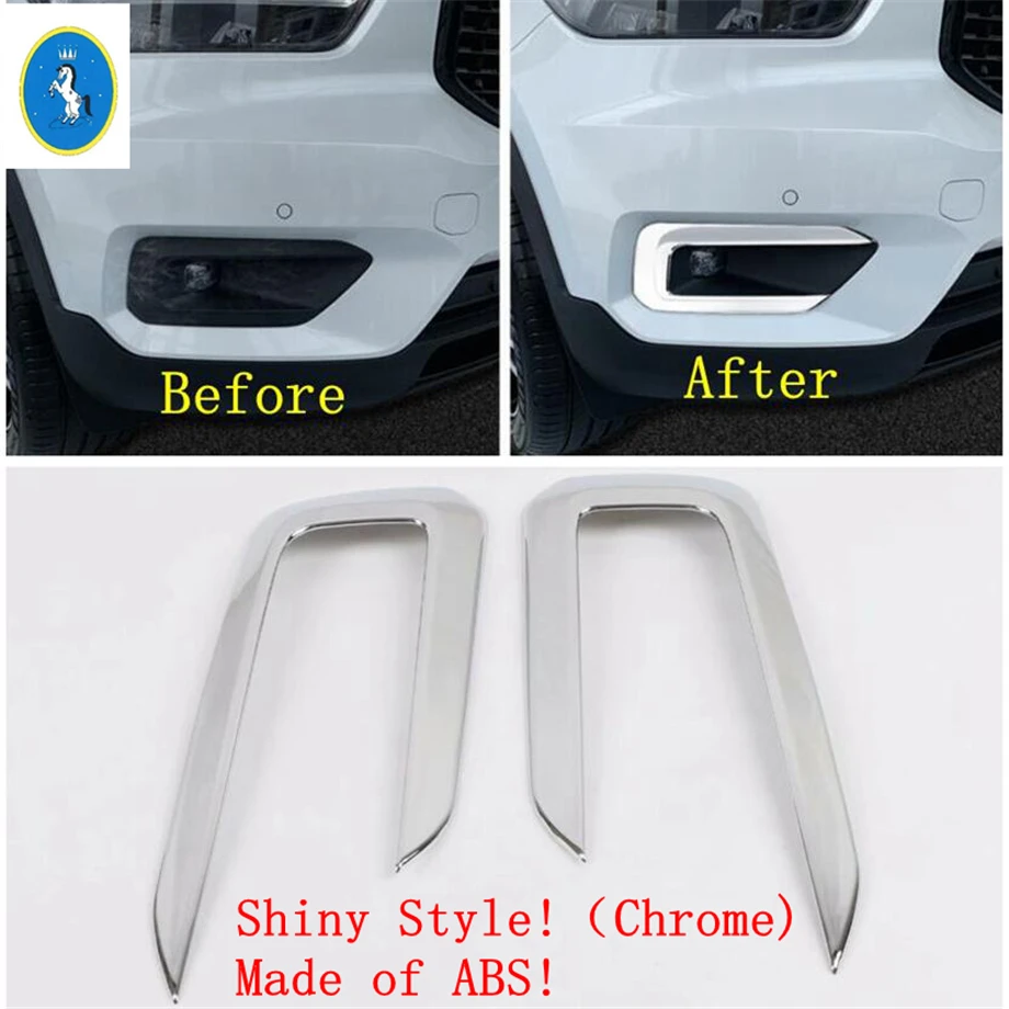 

Yimaautotrims Auto Accessory Front Fog Lights Lamp Eyelid Eyebrow Overlay Strip Cover Trim Fit For VOLVO XC40 2018 2019 2020 ABS