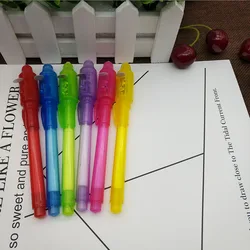 Luminous magic Light Pen 2 In 1 UV Combo Purple Light Creative Stationery School Office Drawing Invisible Ink Pen Money Detector