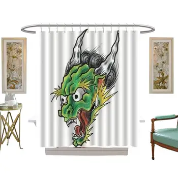 

Shower Curtains for Bathroom Floral Illustration Fictional Character Art,W69 x L72 Happy Halloween Shower Curtain