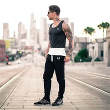 Мужской жилет для занятий спортом на открытом воздухе, фитнесом, бегом, тренировочным, Повседневный, облегающий, дышащий, с вырезом лодочкой, жилет