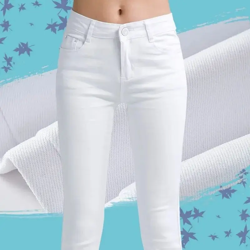 Farbige Damenhose, super bequeme Stretch-Pull-On-Klassiker-Röhrenhose, einfach in Komfort, schmale Stretch-Bleistifthose mit Tasche – Detail 14