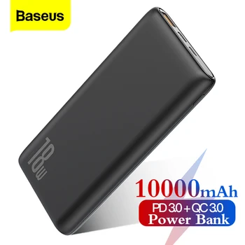 

Baseus Power Bank 10000mAh Quick Charge 3.0 USB PD Fast Powerbank QC3.0 PD3.0 Portable External Battery Charger For Xiaomi Mi 9