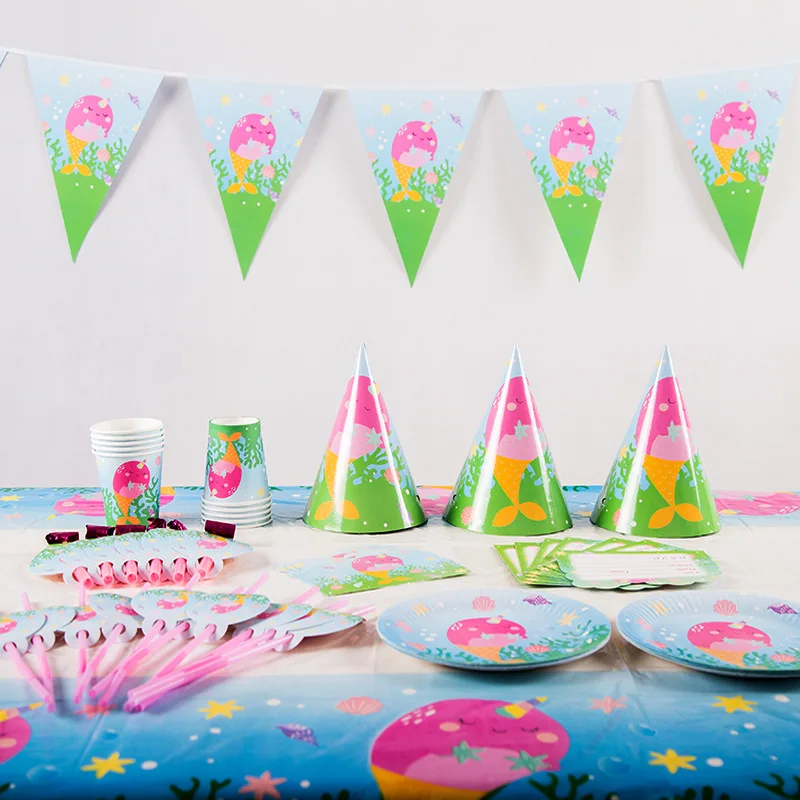 

Shark Theme Party Disposable Tableware Cartoon Paper Cup Plate Napkins Baby Shower Kids Birthday Party Decoration Supplies