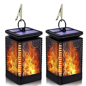 

Retro Solar LED Flame Light Flower Pattern Waterproof for Outdoor Clip Lamp