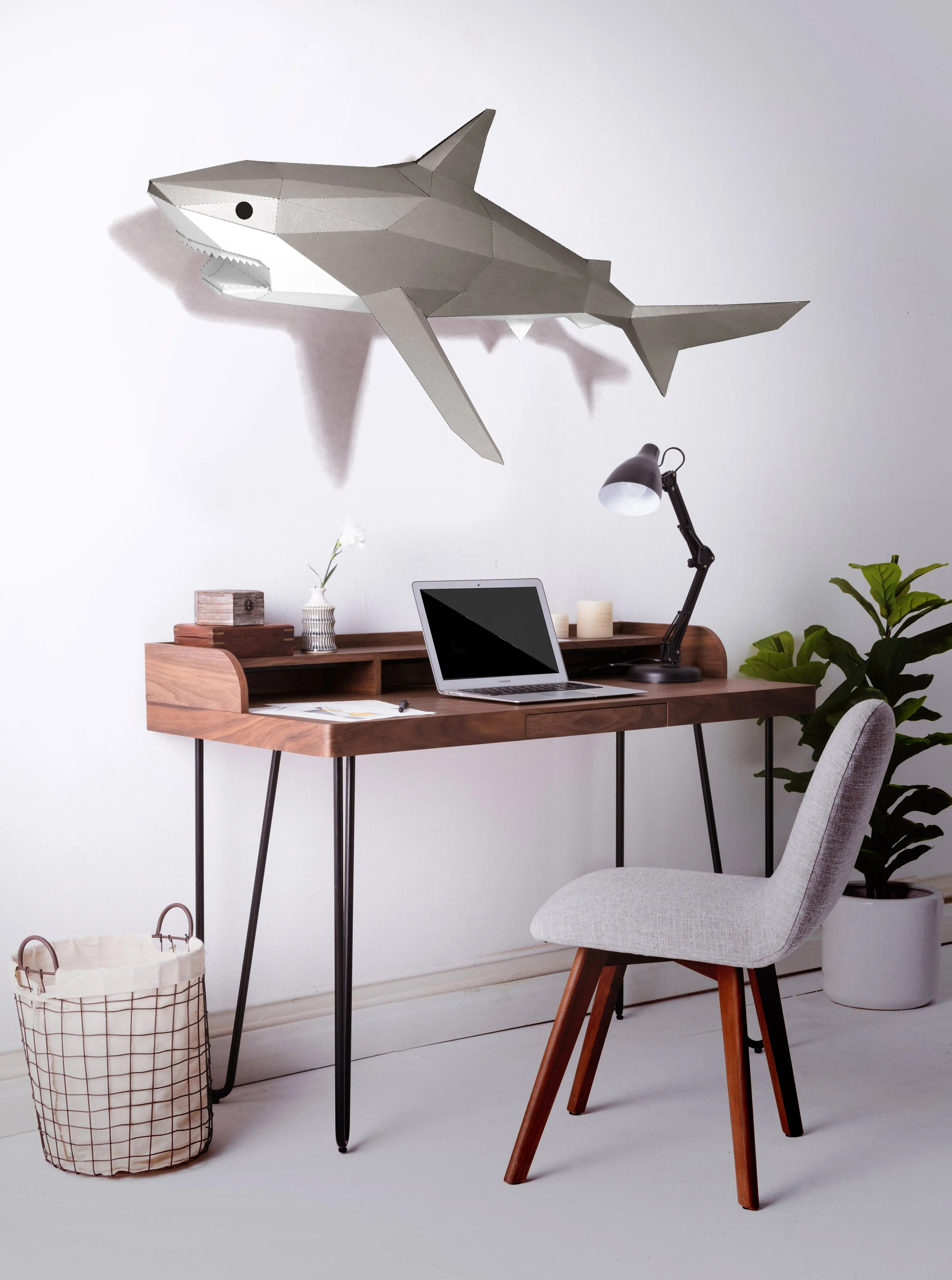 3D большая белая акула Бумага модель игрушки домашний декор Декор в гостиную DIY Бумага, мастерски выполненные модели вечерние подарок