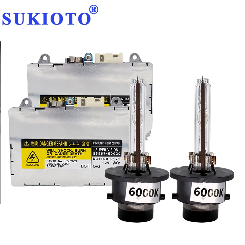 SUKIOTO OEM Replacement DDLT002 85967-50020 D2S Xenon HID Ballast Kit 35W Cnlight Xenon Bulb Lamp D2S 6000K 8000K 4300K 5000K (3)