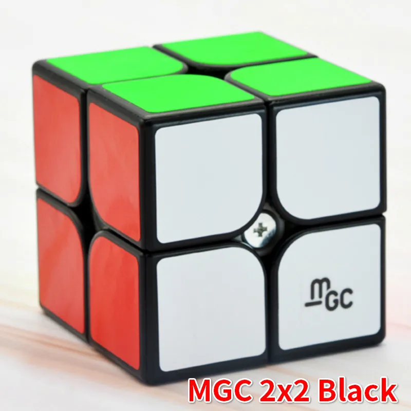 Yongjun MGC V1 черный 3x3x3 Магнитный V2 M Stickerless MGC 2x2x2Magic Cube Puzzle для начинающих профессиональные игрушки для детей - Цвет: MGC 2x2  Black