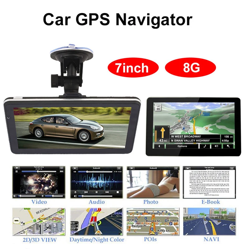 

Auto Navigator Car GPS Navigation Smart GPS Navigator FM Radio Audio 8GB 7Inch Premium