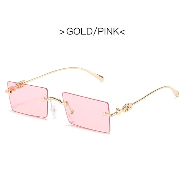 2021 Fashion Square Glasses Women Sunglasses Classic Vintage Metal Frame Eyeglasses Male Female Luxury Sun Glasses Uv400 Pink