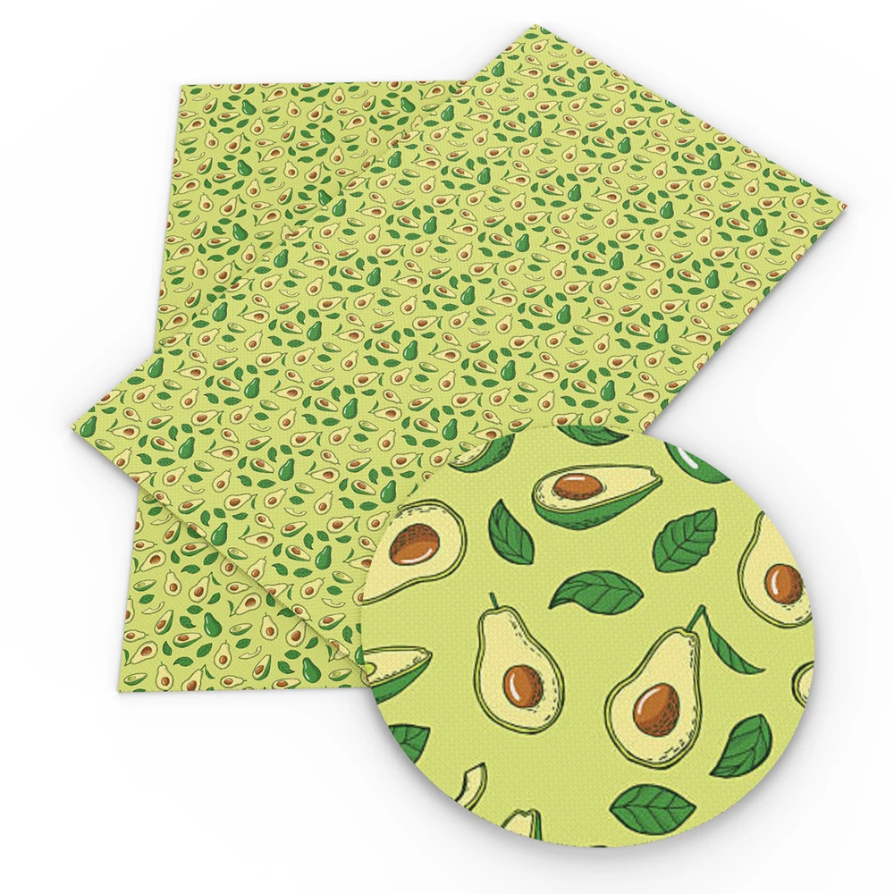 

david angie 20*34cm Avocado Printed Faux Leather Fabric Sheet Vinyl Craft for Earring Bows Making,DIY handmade materials,1Yc9662