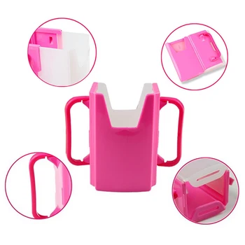 

New 1pc Adjustable Plastic Safy Baby Toddler Kid Juice Milk Box Drinking Bottle Cup Holder Mug 2 Colors Drop Shipping