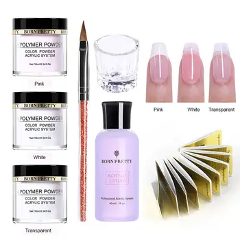 

BORNPRETTY Nail Art Dipping Powder Acrylic Liquid Brush Pen Pigment Manicure Kit UV Gel Polish Nails Decorations