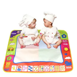 Большой коврик для рисования на воде Jenilily, мягкий коврик для рисования для 2 малышей с 2 волшебными ручками, детские игрушки для детей - изображение