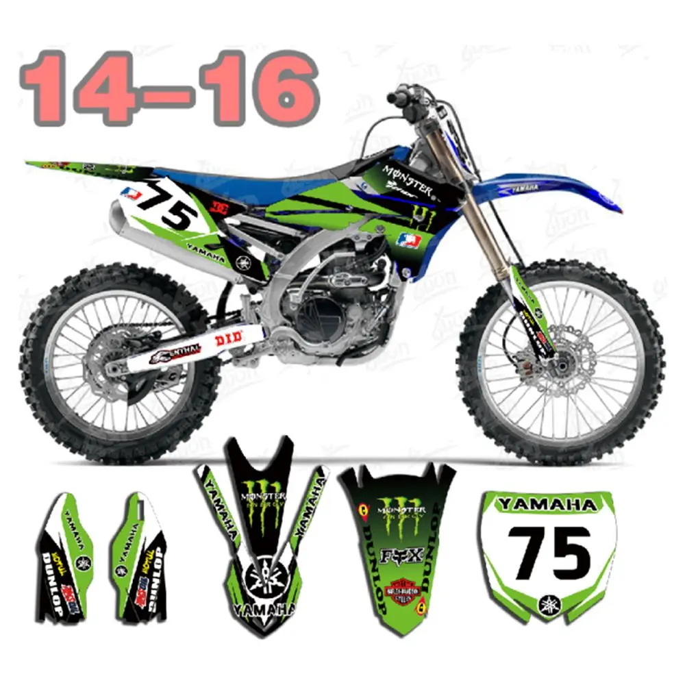 Для YAMAHA YZF250- Новые Full Bull графические наклейки на заказ имя номера глянцевые яркие наклейки водонепроницаемые