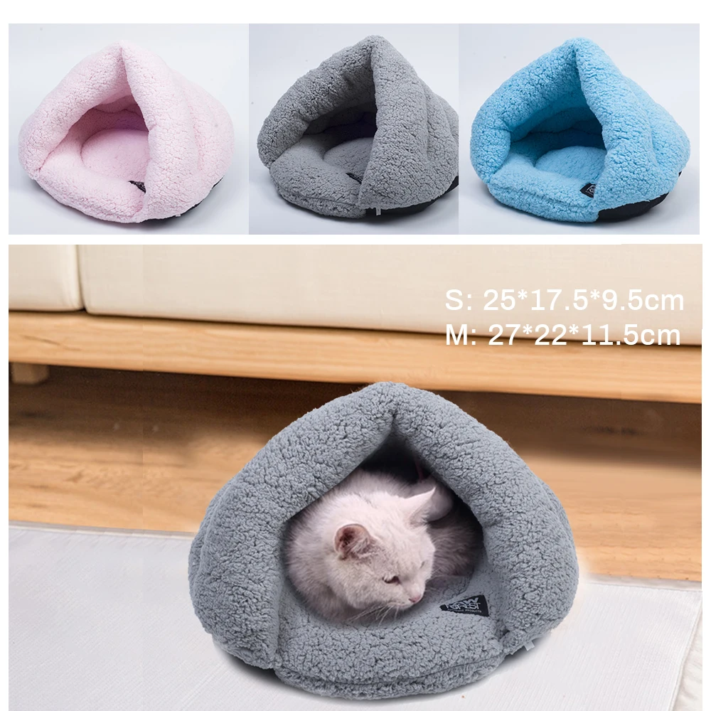 

Pet Fleece Cat Sleeping Bag Bed For Puppy Small Dogs Pets Cat Mat Bed Kennel House Soft Warm Sleeping Bed Pets Products