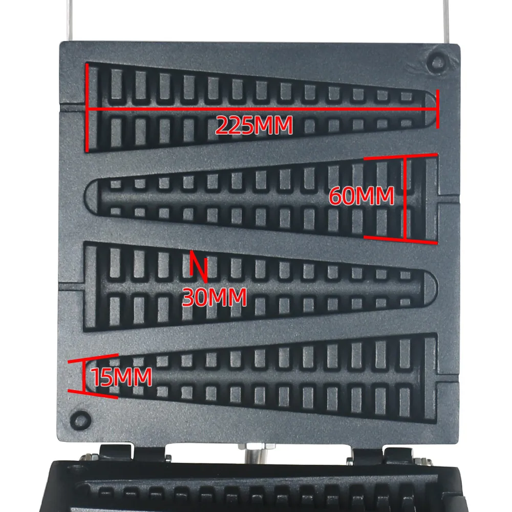 Wantjoin Commercial Lolly Stick Waffle Maker Iron For Belgian Wafer Cone Maker Electrica 220-130V US UK Pine Shaped Waffle Maker