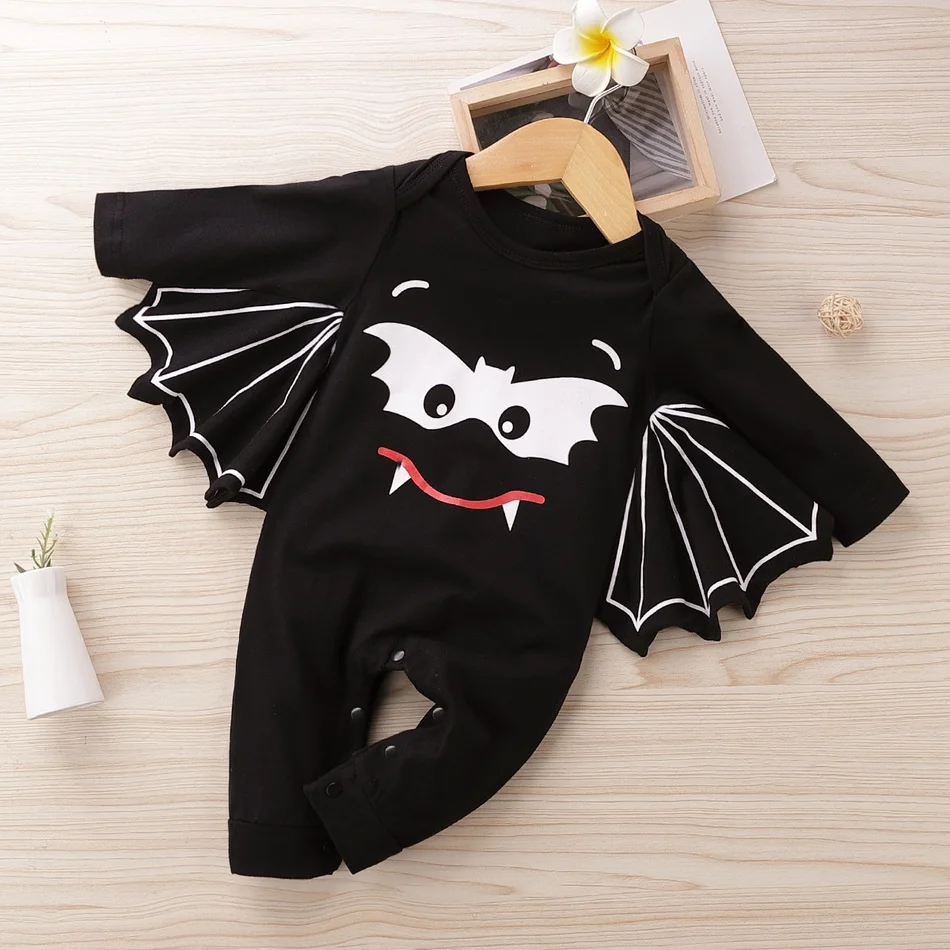 Autumn and Winter Baby Halloween Bat Jumpsuit Baby Unisex Party