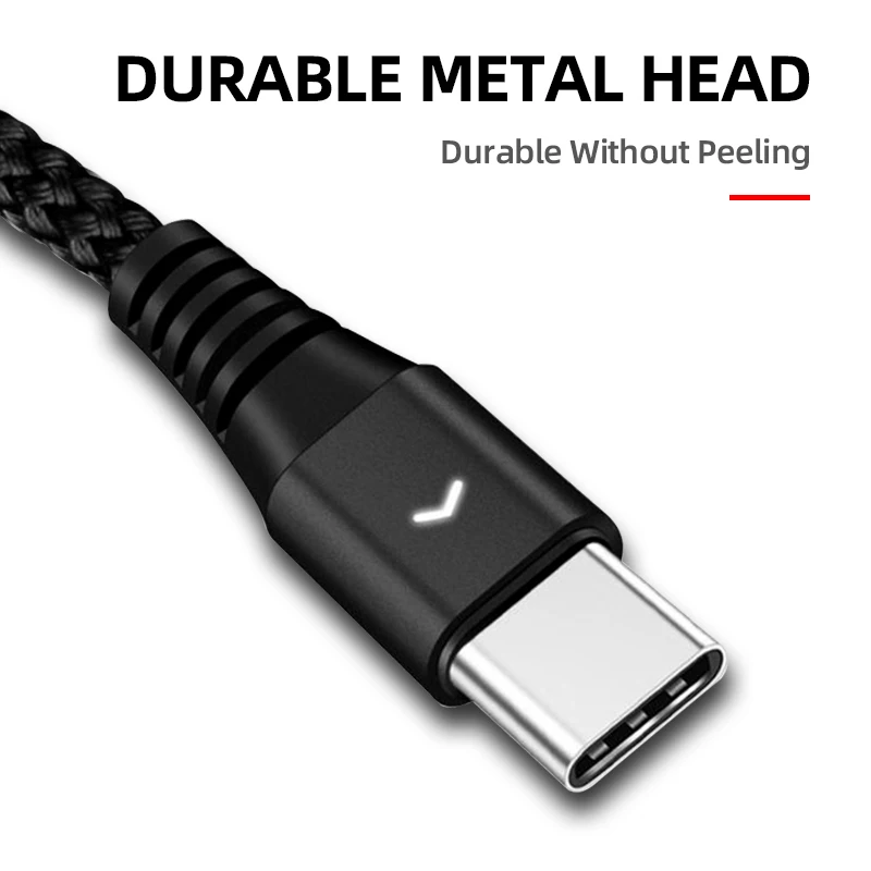 KSTUCNE Тип usb C кабель 1,2 м/1,8 м светодиодный 2.4A быстрой зарядки кабель usbc для samsung A50 A70 A30 huawei P30 P20 Lite Тип usb-usb-c