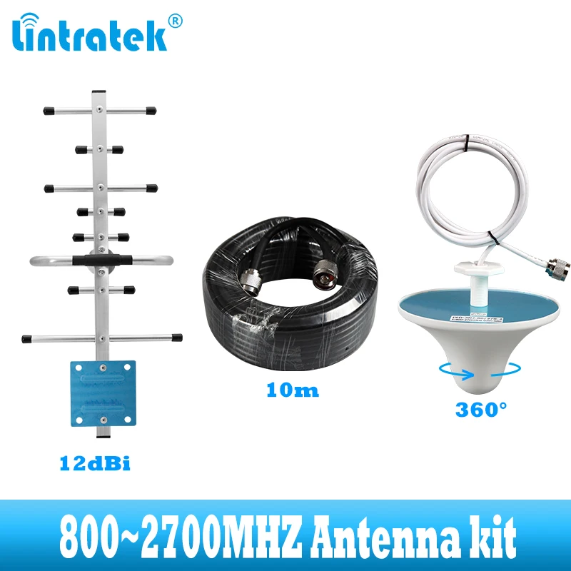 Комплект уличной антенны lintratek 12dBi gsm 2g 3g 4g yagi для усилителя сигнала LTE GSM 900 1800 2100 2