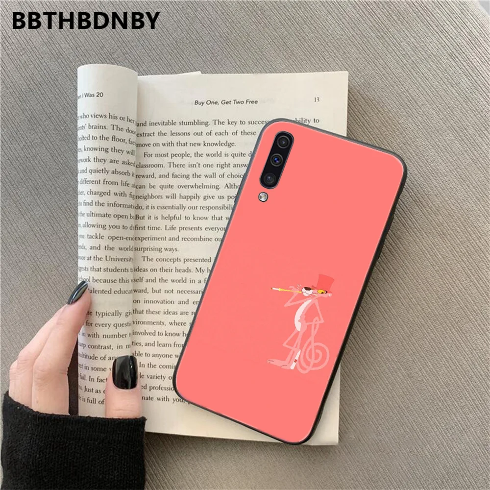 Мультяшный розовый чехол для телефона с пантерой Samsung A20 A30 30s A40 A7 2018 J2 J7 prime J4 Plus S5