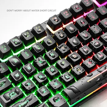

87 Key Gaming Keyboard Mechnical Backlight Waterproof Ergonomic Durable Keypad LHB99