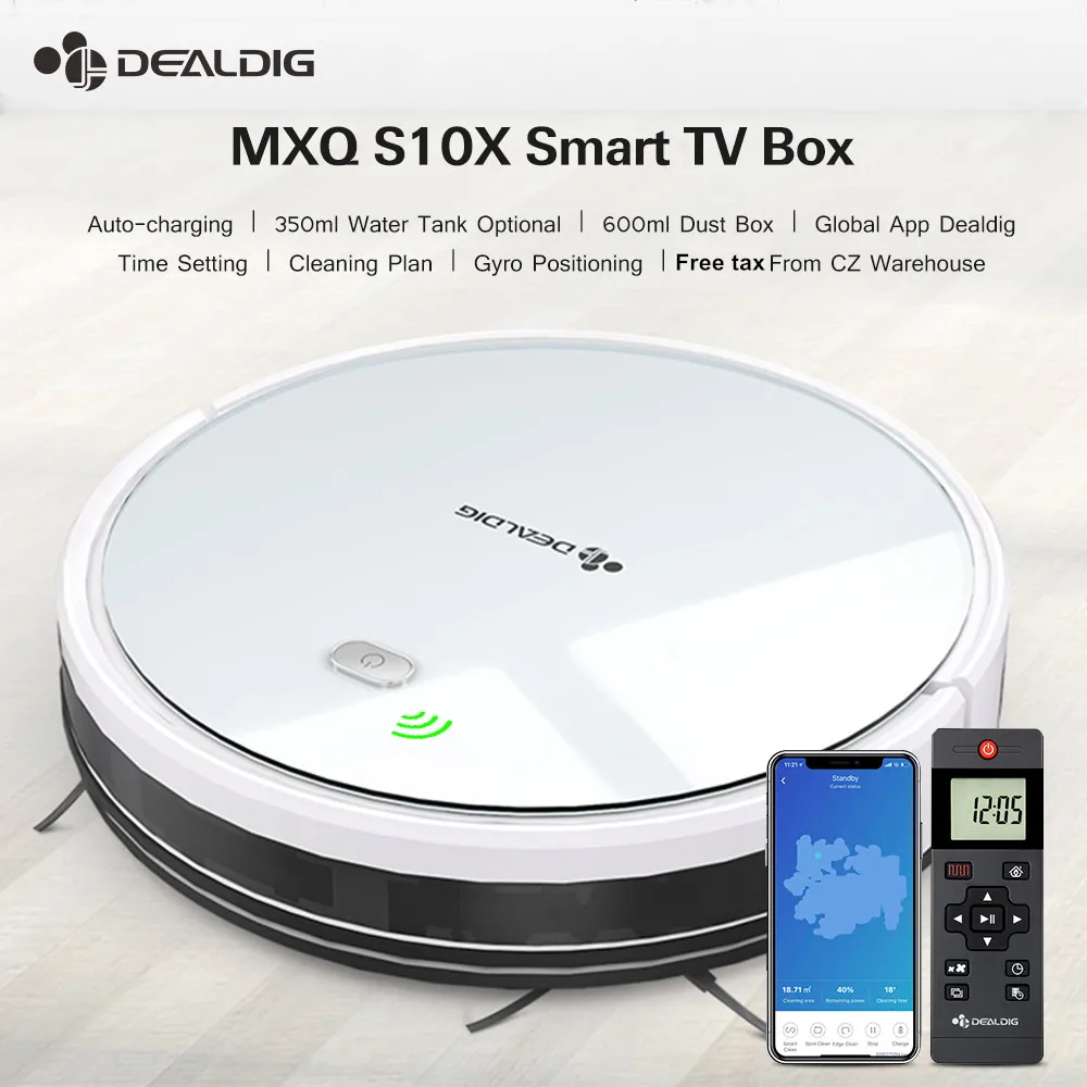 

DEALDIG Robvacuum 8 Robot Vacuum Cleaner 1800PA Suction Aspirator Time Setting 3 in1 Hair Home Dry Wet Mopping Cleaning Robot