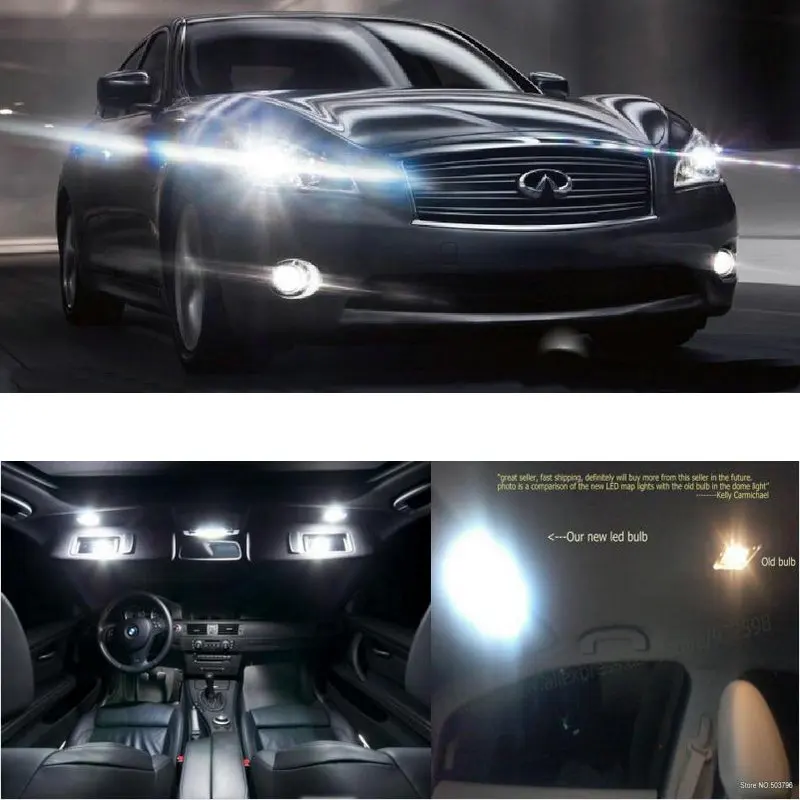 

LED Interior Car Lights For infiniti q70 room dome map reading foot door lamp error free 13pc