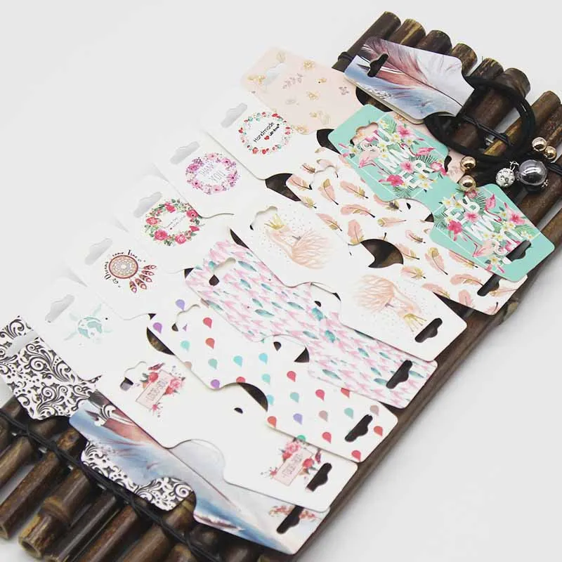 50pc jewelry card+50fold sticker per lot Earrings and Necklace Display Cards DIY Handmade jewerly necklace set tag card