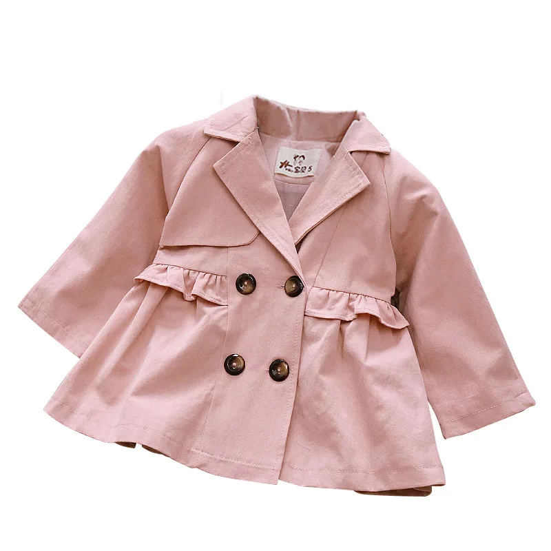 

Spring Autumn children's top cotton bow baby girls coat dust coat
