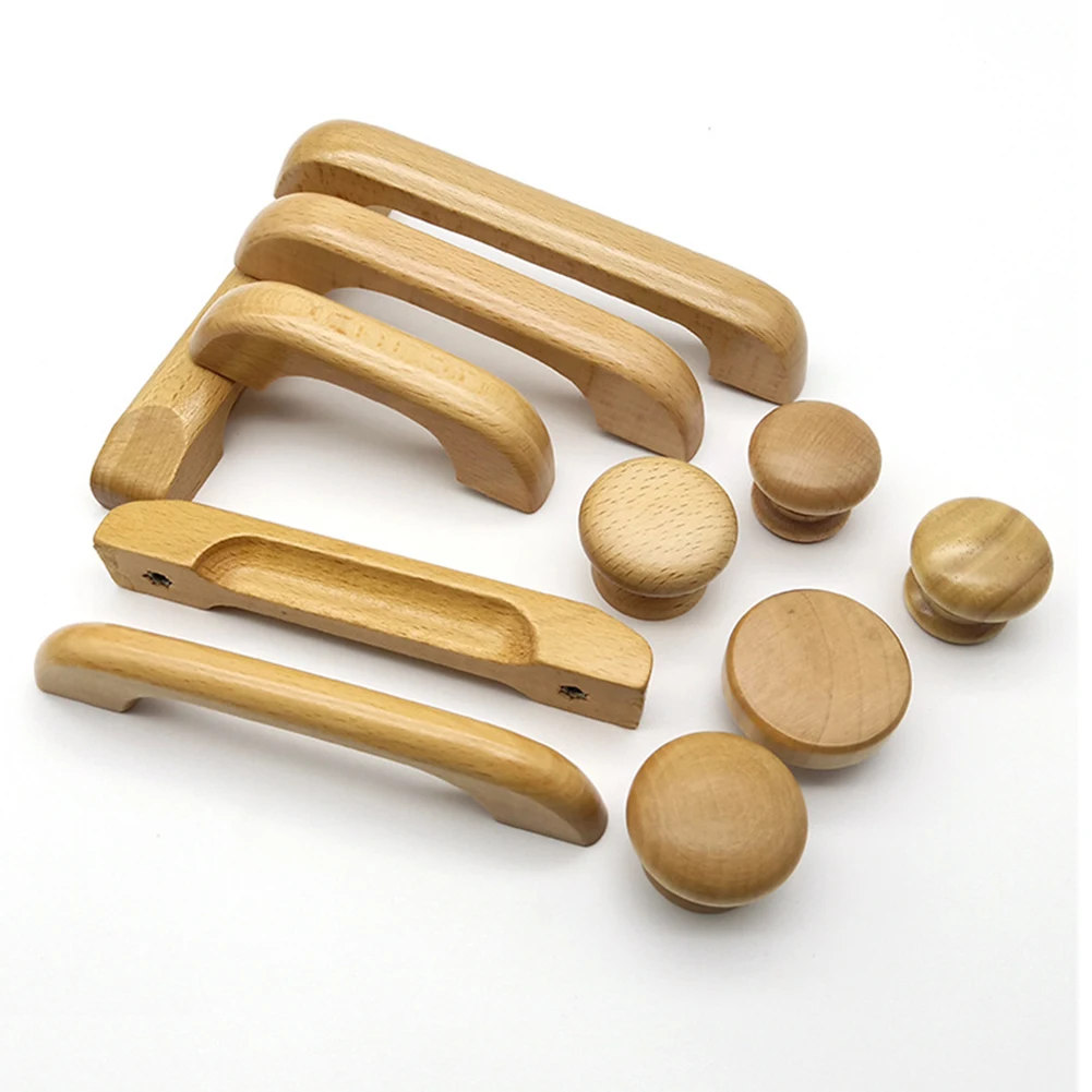 High Quality Wood Handles for Drawer,Bedroom Wardrobe Bedside Cabinet Pull Furniture Door Smooth Knob Cupboard Desk