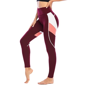 

Women Sports Yoga Leggings Piecing Style High Waist Running Fitness Pants hh88