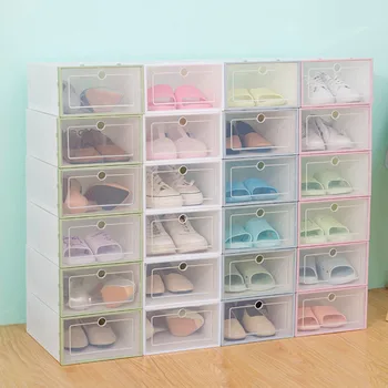 

Shoe Storage Boxes Thickened Transparent Drawer Storage Sorting Box Household Clamshell Plastic Foldable Shoe Box Dust-proof
