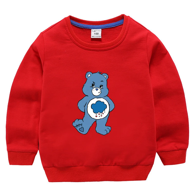 Одежда для мальчиков и девочек Care Bears забавные скрещивающиеся цвет детское модное осеннее топы с круглым вырезом; футболки с изображением мультипликационных персонажей для детей футболка детская толстовка - Цвет: as picture