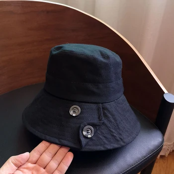 

Couple models Japanese big eaves fisherman hat female spring and summer sunscreen sunshade hat summer outdoor basin hat