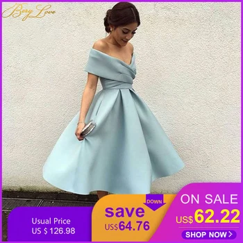 

Plus Size Prom Party Evening Dresses Off the Shoulder Sereia Gown V Neck Blue Prom Party Satin Pleat Multicolour Dress Spindrift