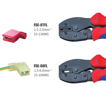 

KWANYIK Flag Type Female Receptacles Insulated Terminals Mini European Style Electrical Ratcheting Pliers Set FSE-07FL FSE-08FL
