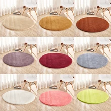 Круглый ковер из полиэстера, одноцветные коврики для гостиной, кухни, спальни, водопоглощающие Плюшевые Пушистые коврики для ванной, декор DW264