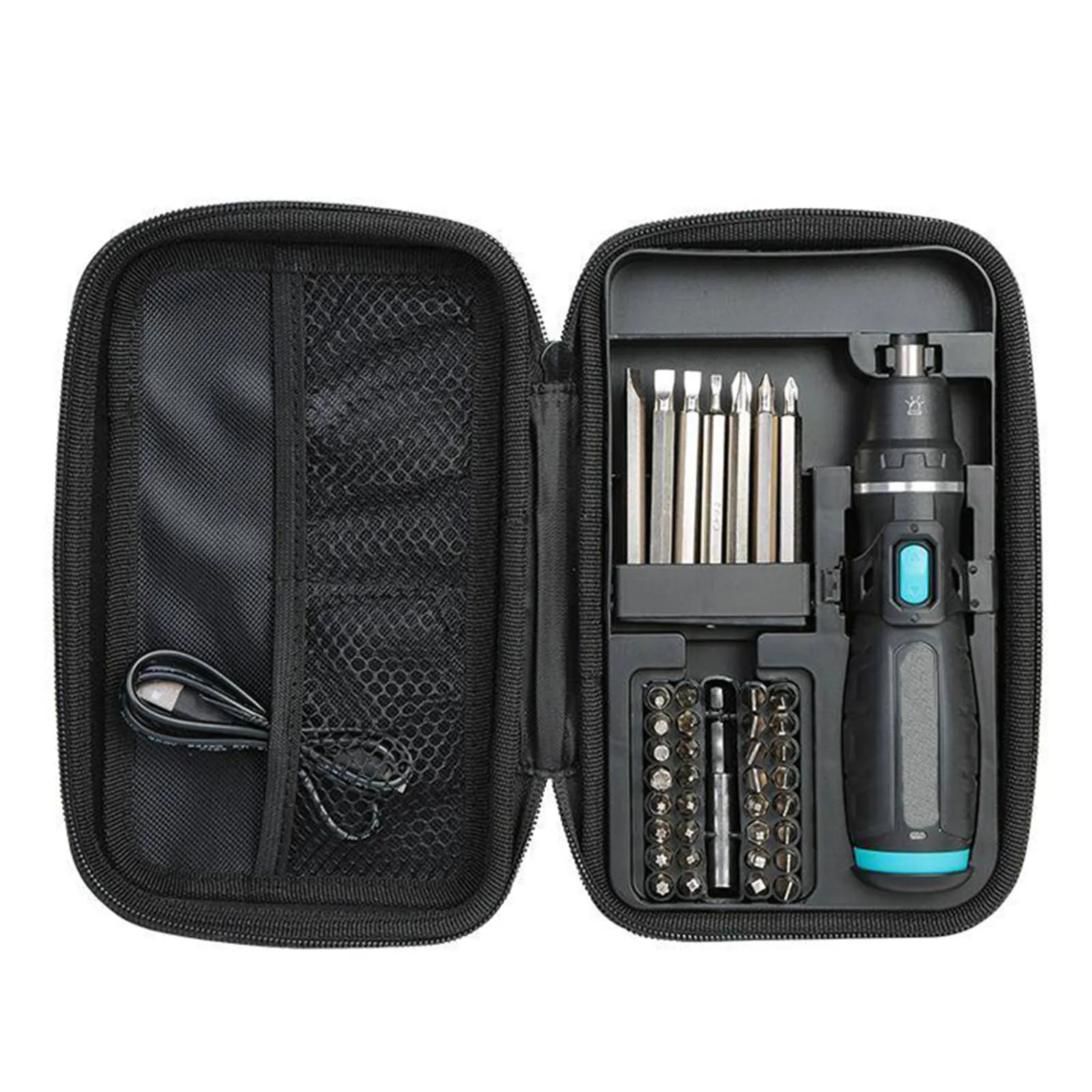 

Outlet Electric Screwdriver Electric Screwdrivers Tool LED Work Light Silver Rechargeable Ion Battery Flexible 32 Pieces Adapter