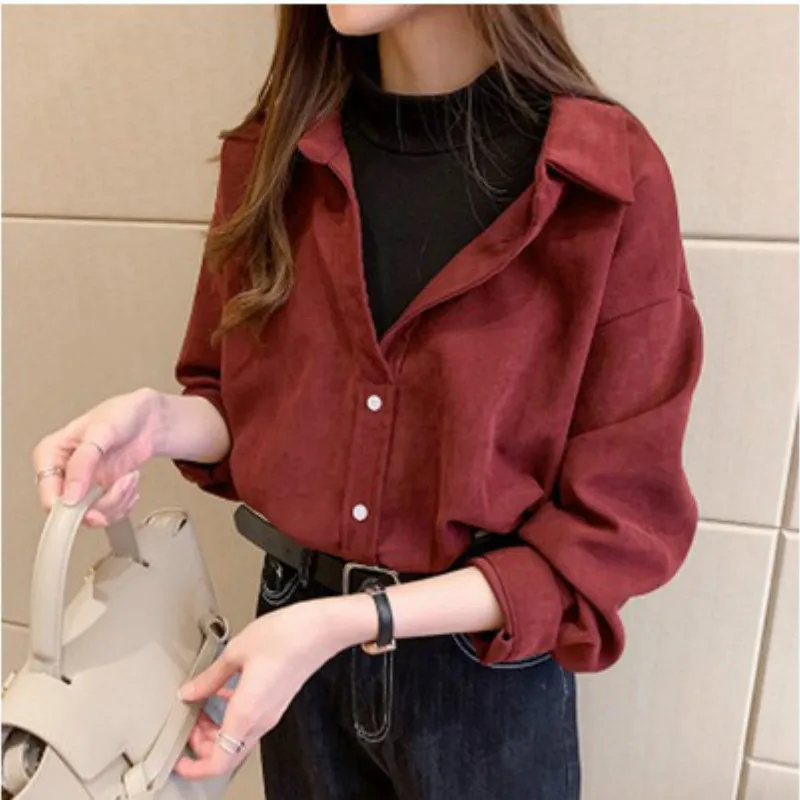 

Fake Two Pieces Shirts Female Autumn and Winter New Korean Style Sense of Design Niche Patchwork Turtleneck Tops Bottoming Shirt
