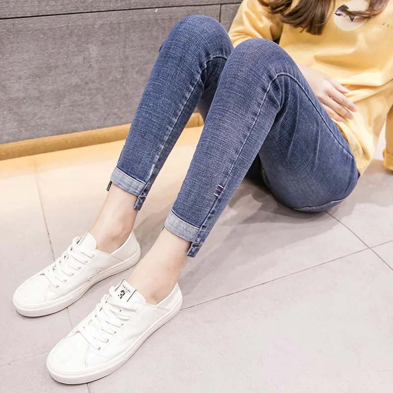 

Leggings for Pregnant Woman Pregnant Women Pants Spring And Autumn Jeans Elasticity Pure Cotton Thread Trousers Maternity Clothe
