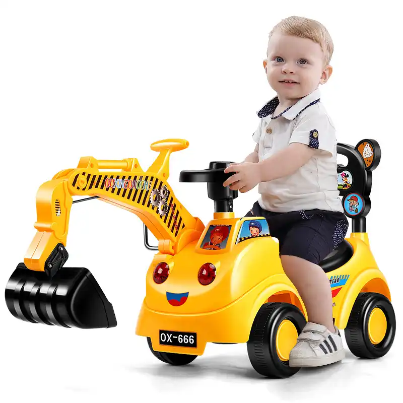 yellow car baby walker
