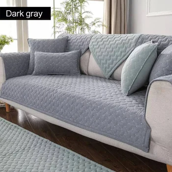 

Cotton Sofa Cover Solid color Non-slip L Shaped Slipcover Protect Pet Dog cushion mat Anti-dirty sofa cover for 1-4 seats sofa